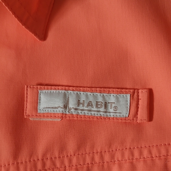HABIT UPF 40 Men's Long Sleeve Fishing Shirt in Coral Large - Picture 4 of 11